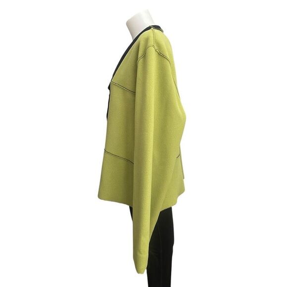 Maralyce Ferree Lime Green Fleece Button Down Jacket size large - Picture 3 of 7